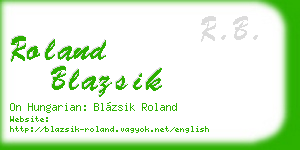 roland blazsik business card